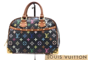 LOUIS VUITTON Monogram Multicolor Trouville Hand Bag Noir Black M92662 Authentic - Picture 1 of 16