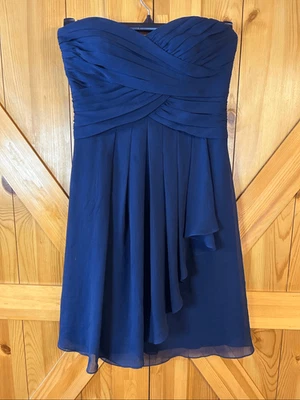 David’s Bridal Strapless Prom Homecoming Dress Navy Back Zip Size 2 (5436) - Image 1 of 4