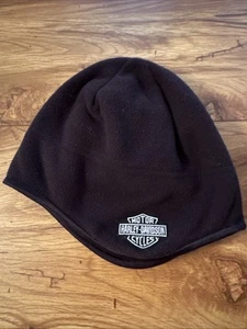 Harley-Davidson Motorcycles Black Biker Beanie Skull Hat Winter Cap Knit - Picture 1 of 7