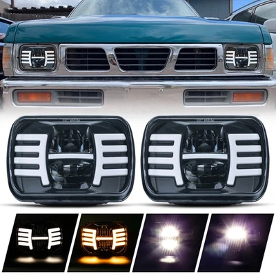 7X6" Color Change RGB SMD  LED Halo Angel Eye Headlight Halogen Light Bulb Pair - Image 1 of 4