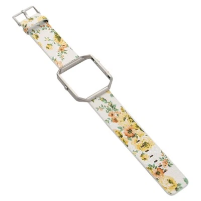Pulseira de relógio com moldura de couro floral para Fitbit Blaze - Imagem 1 de 4