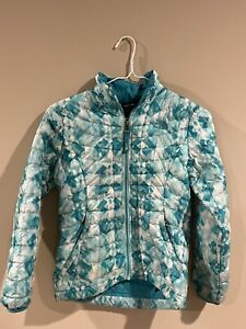 The North Face Girl Youth Thermoball Jacket INSULATED Small 7/8 Teal Full Zip