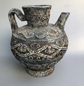Mid Century Fat Lava Glaze Pottery Jug Pitcher Vase Germany 11.5” H Monumental - Picture 1 of 22