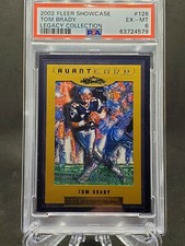 Tom Brady 2002 Fleer Showcase Football Avant Card #126 PATRIOTS 64/100 PSA