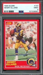 1989 Score #137 HENRY ELLARD  Rams  PSA 9 MINT  Sharp/Centered/Gorgeous - Picture 1 of 2