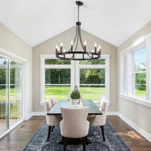 Dining Room Ceiling Light Chandelier Fixture Pendant Lamp Mid Century Black Home - Picture 1 of 12