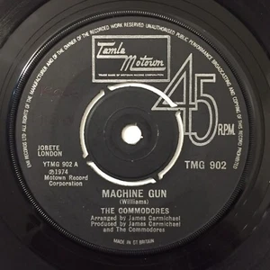 Commodores Machine Gun 7 Inch Single UK Import Vinyl Motown Records 1974 Vintage - Picture 1 of 4