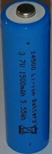 Akumulator litowo-jonowy typ AA 14500 + biegun 3,7V 1500mAh 50 x 14mm litowo-jonowy -Saustark-