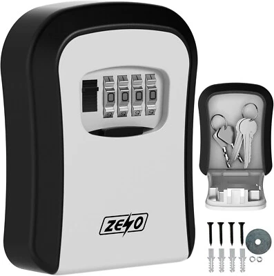 WALL MOUNTED KEY SAFE 4 DIGIT COMBINATION KEY SAFE OUTDOOR SECURITY KEY LOCK BOX - Image 1 of 4