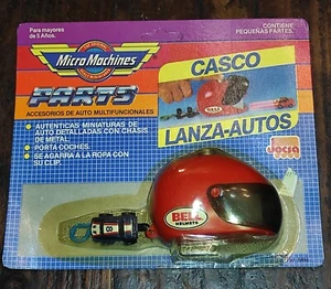 VINTAGE VERY RARE MICRO MACHINES ARGENTINA BELL RED HELMET GALOOB MOC NEW !!! - Picture 1 of 8