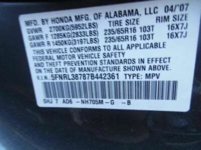 Honda Odyssey 2007-2010, brazo de control inferior derecho pasajero delantero OEM Foto 1 de 4