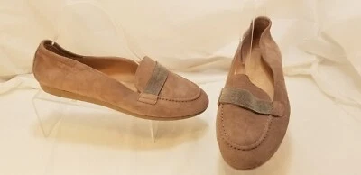 Hispanitas Joy Is A Choice 灰褐色麂皮绒平底银色串珠表带 39 / 美国 8.5 M — 第 1/4 张图片