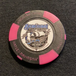 Ficha de póker Harley North Hampton, New Hampshire Seacoast/negro y rosa neón - Imagen 1 de 3