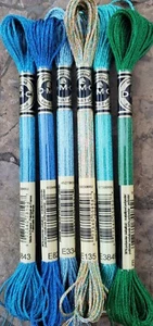 DMC Light Effects Embroidery Floss Set #E3843 E825 E334 E3849 E699 E135 1 each - Picture 1 of 1