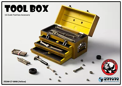 ZYTOYS 1:6 CT009B Yellow Plastic Tool Box Storage Case Fit 12" Action Figure Toy - Image 1 of 4