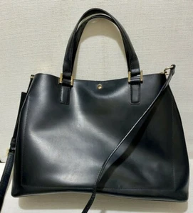 NICOLE JAYMES - City Tote - Black Leather Tote / Crossbody Bag - BNWOT - Picture 1 of 12