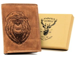 Large vertical men's leather wallet - Always Wild - Picture 1 of 12