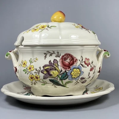 Tureen con tapa Spode Copeland Gainsborough vintage con plato ~ ¡Bonito! (sin cuchara) Foto 1 de 4