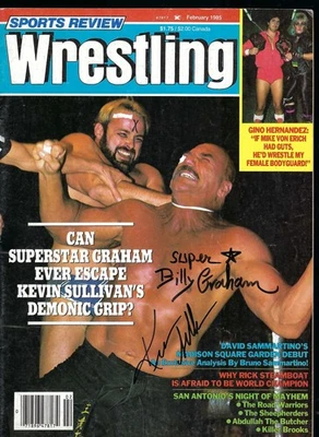 EB3597 SUPERSTAR GRAHAM  KEVIN SULLIVAN signed Vintage Wrestling Magazine w/COA - Image 1 of 4