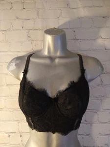 EUC black lace VICTORIA'S SECRET / DREAM ANGELS pushup without padding bra - 34D - Picture 1 of 12
