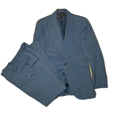 RARO TRAJE VINTAGE AÑOS 70 Azul Rayas 36R 30x30 Foto 1 de 4