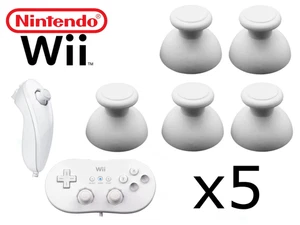 Nintendo Wii Nunchuck Controller ThumbStick Replacement Thumbsticks WHITE x 5 - Picture 1 of 1