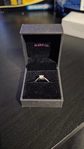 H. Samuel 9ct White Gold 0.17ct Diamond Solitaire Ring. Size J - Picture 1 of 3