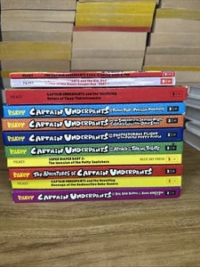Lot Of 11 Captain Underpants Hardcover paperback Mix Color Reading Ex Lib - Picture 1 of 12