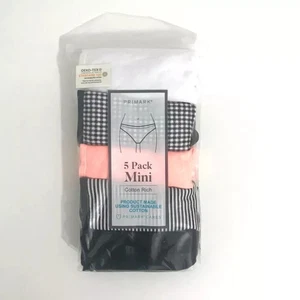 Primark ladies mini briefs 5 pack Orange Houndstooth Sizes M,L, XL - Picture 1 of 1