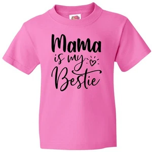 Inktastic Mama Is My Bestie Youth T-Shirt Mothers Day For Kids Love Best Friend - Picture 1 of 8