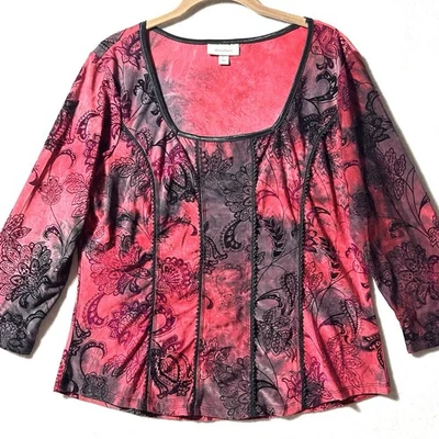 Espartilho feminino Y2K veludo burnout top L renda caprichoso vermelho preto vampiro vampiro - Imagem 1 de 4