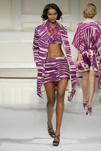 OSCAR de la RENTA Resort Purple Silk Printed Coat (Size 4) - Picture 1 of 12