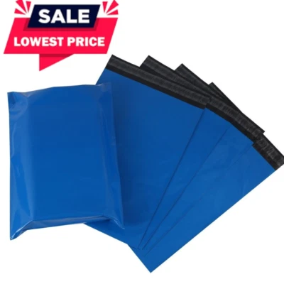 Borsa per posta BLU colorata politene resistente plastica postale sigillo postale politene poli - Immagine 1 di 4