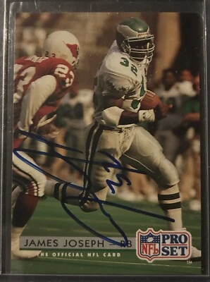 1992 Pro Set James Joseph Hand Signed Auto Autograph Philadelphia Eagles Card - Image 1 of 2