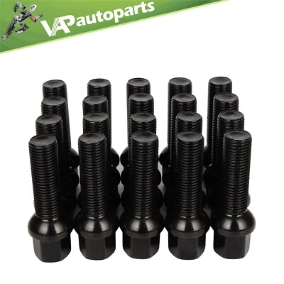 20 pernos de rueda negros M14x1,5 vástago de 40 mm para Audi S4 S5 S6 S7 S8 VW Beetle Foto 1 de 4