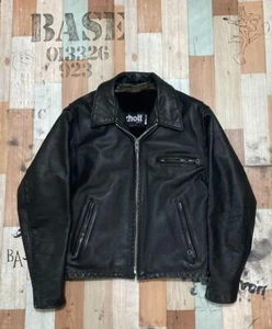 SCHOTT Trucker Leather Jacket Single Riders Size 38 Black With Boa Made in USA - Picture 1 of 16