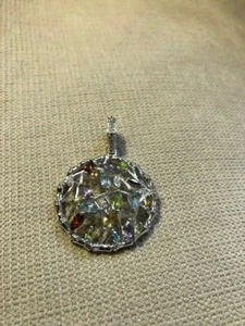 Affinity sterling silver round enhancer multi gemstone and diamond New - Picture 1 of 5