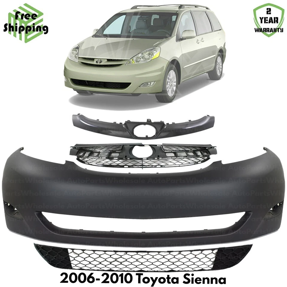 Front Bumper Cover Fascia & Grille Assembly Kit 2006-2010 Toyota Sienna Foto 1 de 4