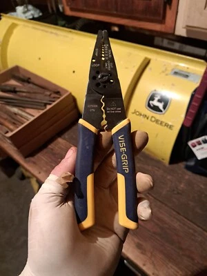 IRWIN VISE-GRIP Wire Stripper, 8 inch, Cuts 10-22 AWG, Plier Style Nose, Pro - Image 1 of 4