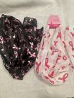Two Breast Cancer Awareness polyester scarfs