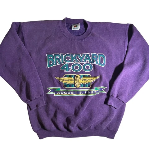 Brickyard 400 vintage crewneck sweatshirt 1995 Nascar racing Midwest Embroidery Cover