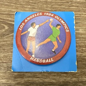 LOS ANGELES 1984 OLYMPICS HANDBALL - 2 INCHES  PINBACK BUTTON - Picture 1 of 2