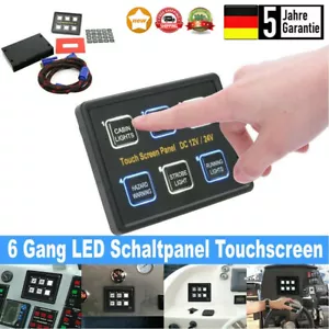 6 Gang LED Schaltpanel Schalter Schalttafel Touchscreen 12V-24V für Bus Boot DE - Bild 1 von 11