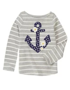 NWT Gymboree Flower Shower Anchor Tee Shirt Top 5 6 10 12 Girls - Picture 1 of 2