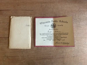 Clark County Wisconsin Public School Elementary Certificate Frank Verkunce 1958 - Picture 1 of 24