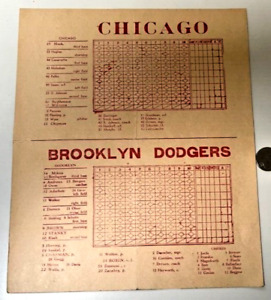 1944 Baseball Program Scorecard Brooklyn Dodgers vs Chicago Cubs unscored