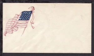 UNITED STATES early POSTAL STATIONERY ENVELOP c1900s? PATRIOTIC FLAG UNUSED - Picture 1 of 2