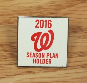 2016 Washington Nationals Season Plan Holder Red & White Pin **READ**  - Picture 1 of 3