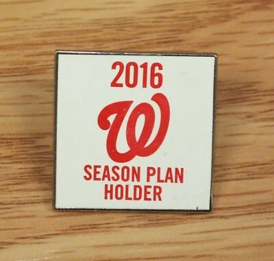 2016 Washington Nationals Season Plan Holder Red & White Pin **READ**  - Image 1 of 3