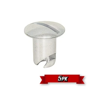 Dzus Button, Slotted Oval Head, 7/16" x 0.500" Grip, Aluminum, Natural {5pk} - Picture 1 of 3